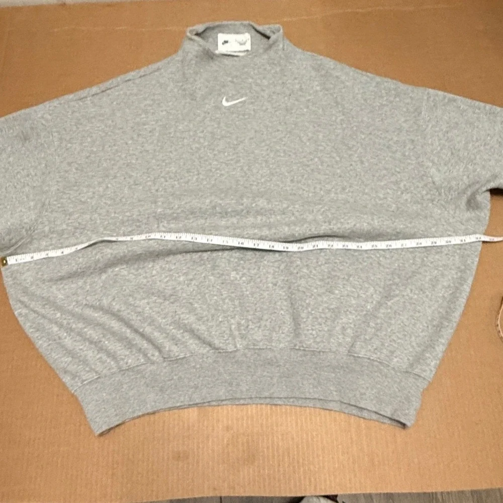 Nike Mock Neck Womens Medium Sweatshirt Heather Gray Athleisure Oversized Comfy - Picture 4 of 12